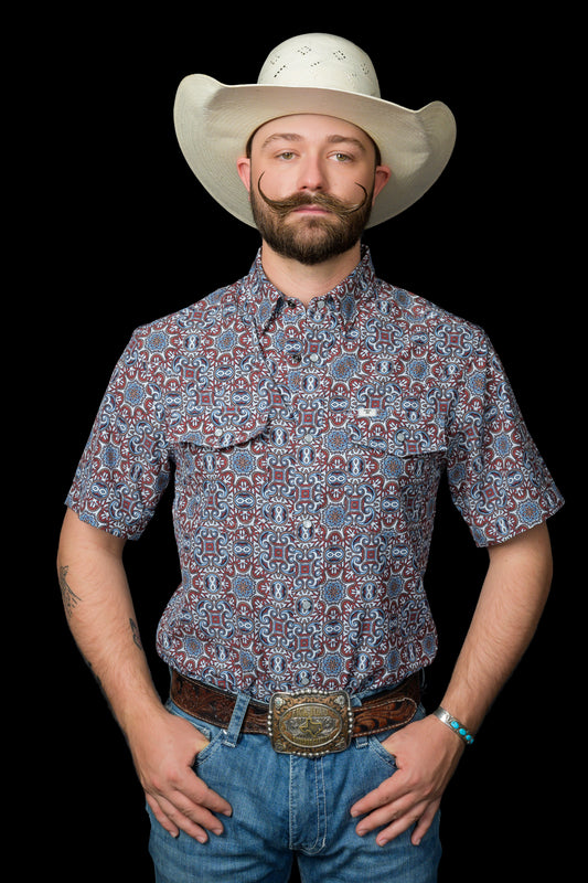 The Bennett in Brown- Short Sleeve Snap (FINAL SALE)