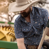 The Bennett in Brown- Short Sleeve Snap