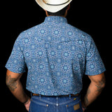 The Bennett in Blue - Short Sleeve Snap