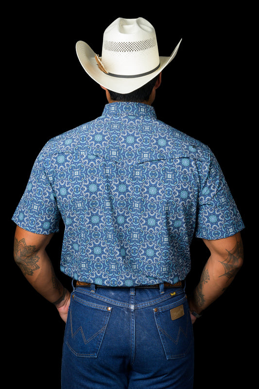 The Bennett in Blue - Short Sleeve Snap (FINAL SALE)