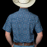 The Bennett in Blue - Short Sleeve Snap