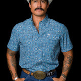 The Bennett in Light Blue - Short Sleeve Snap