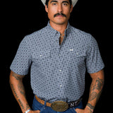 The Colton in Blue - Short Sleeve Snap