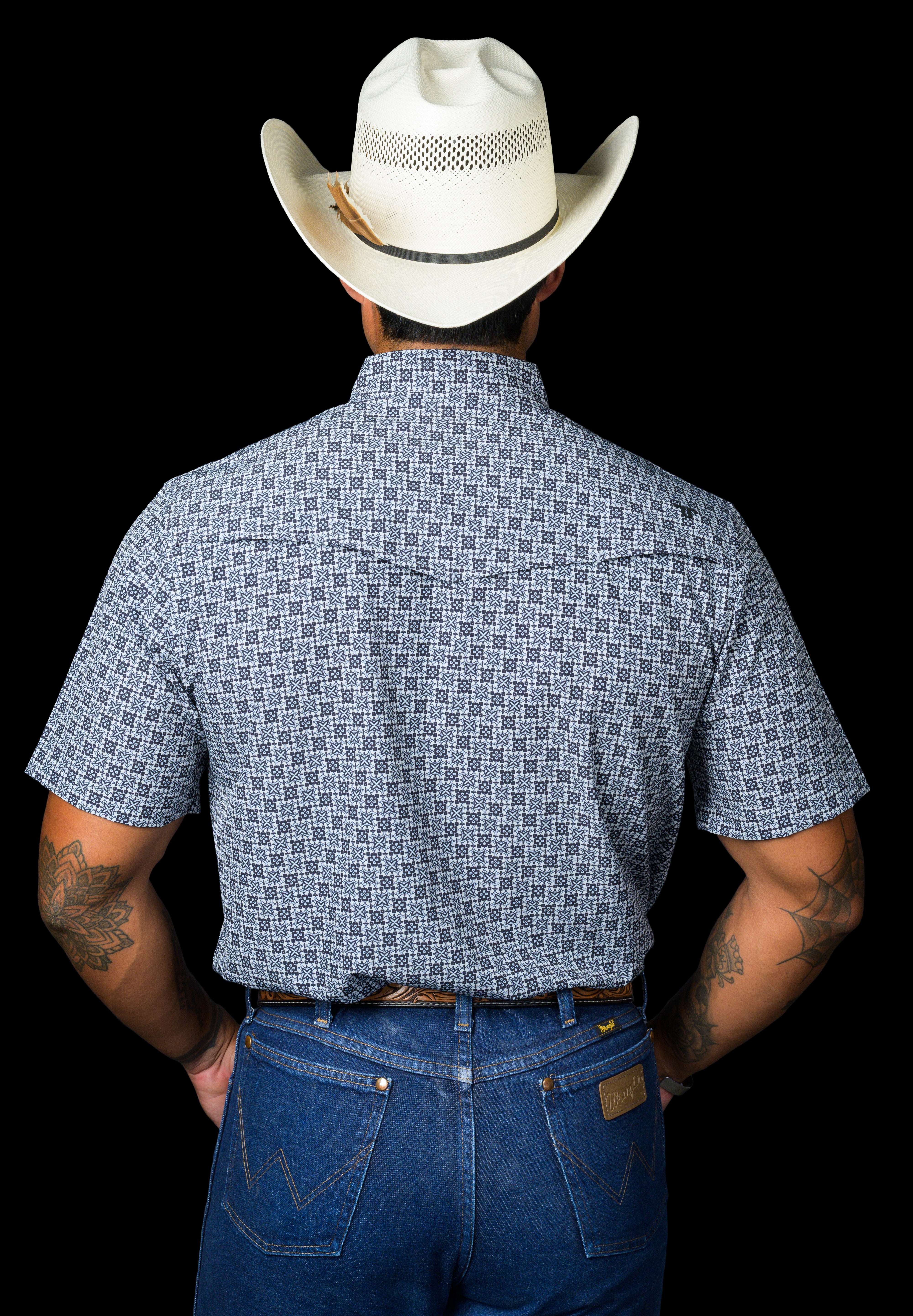 Colton Blue The Colton in Blue - Short Sleeve Pearl Snap (FINAL SALE) – Ferrell Brand