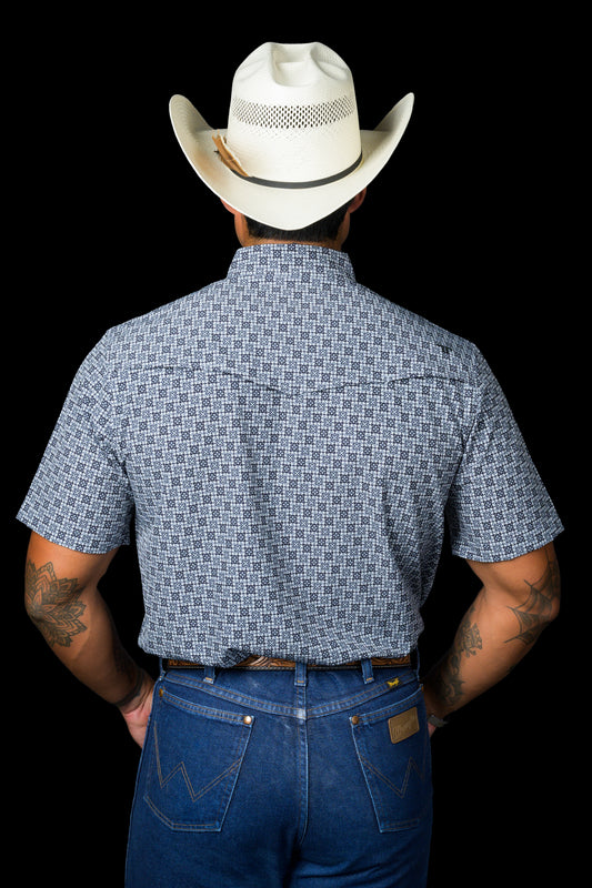 The Colton in Blue - Short Sleeve Pearl Snap (FINAL SALE)