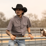 The Colton in Red - Short Sleeve Snap