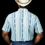 The Post in Blue - Short Sleeve Snap