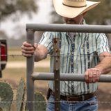 The Post in Blue - Short Sleeve Snap