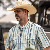 The Post in Blue - Short Sleeve Snap