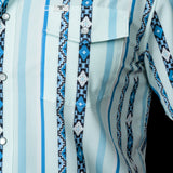 The Post in Blue - Short Sleeve Snap