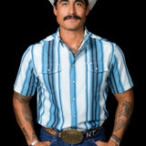 The Harrison in Blue - Short Sleeve Snap