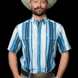 The Harrison in Blue - Short Sleeve Snap