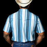 The Harrison in Blue - Short Sleeve Snap