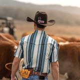 The Harrison in Blue - Short Sleeve Snap