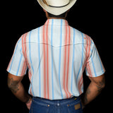 The Harrison in Salmon - Short Sleeve Pearl Snap Shirt