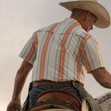 The Harrison in Salmon - Short Sleeve Pearl Snap Shirt