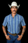The James in Blue - Short Sleeve Pearl Snap Shirt (FINAL SALE)