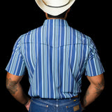 The James in Blue - Short Sleeve Snap