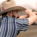 The James in Blue - Short Sleeve Snap