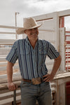 The James in Blue - Short Sleeve Pearl Snap Shirt (FINAL SALE)