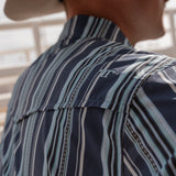 The James in Blue - Short Sleeve Snap