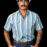 The James in Light Blue - Short Sleeve Snap