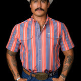 The James in Salmon - Short Sleeve Snap