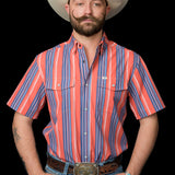 The James in Salmon - Short Sleeve Snap