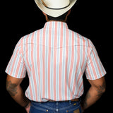 The Jake in Salmon - Short Sleeve Pearl Snap Shirt