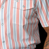 The Jake in Salmon - Short Sleeve Pearl Snap Shirt