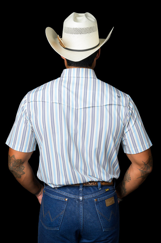 The Jake in Blue - Short Sleeve Pearl Snap Shirt (FINAL SALE)