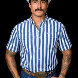 The Liam in Blue - Short Sleeve Snap