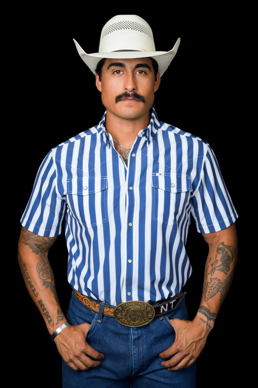 The Liam in Blue - Short Sleeve Snap (FINAL SALE)