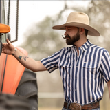 The Liam in Blue - Short Sleeve Snap