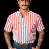 The Liam in Salmon - Short Sleeve Snap