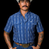 The Maverick in Blue - Short Sleeve Snap