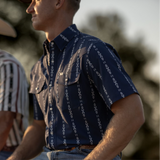 The Maverick in Blue - Short Sleeve Snap