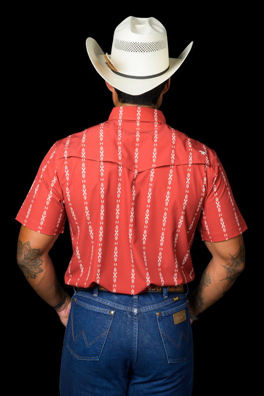 The Maverick in Red - Short Sleeve Snap (FINAL SALE)