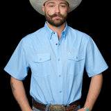 The Carson in Light Blue - Short Sleeve Snap