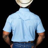 The Carson in Light Blue - Short Sleeve Snap