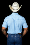 The Carson in Light Blue - Short Sleeve Pearl Snap Shirt