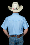 The Carson in Light Blue - Short Sleeve Pearl Snap Shirt