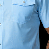 The Carson in Light Blue - Short Sleeve Snap
