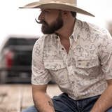 The Carson in White - Short Sleeve Snap