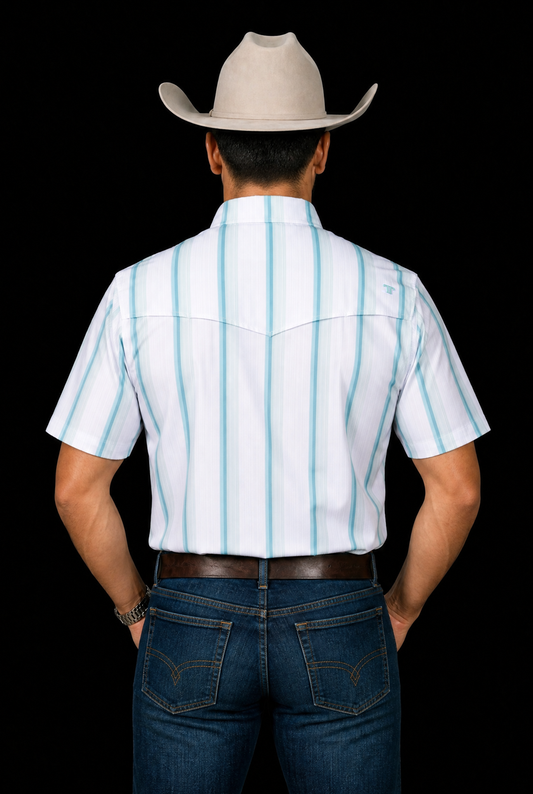 The Tristan in Grey Green - Short Sleeve Pearl Snap Shirt (FINAL SALE)