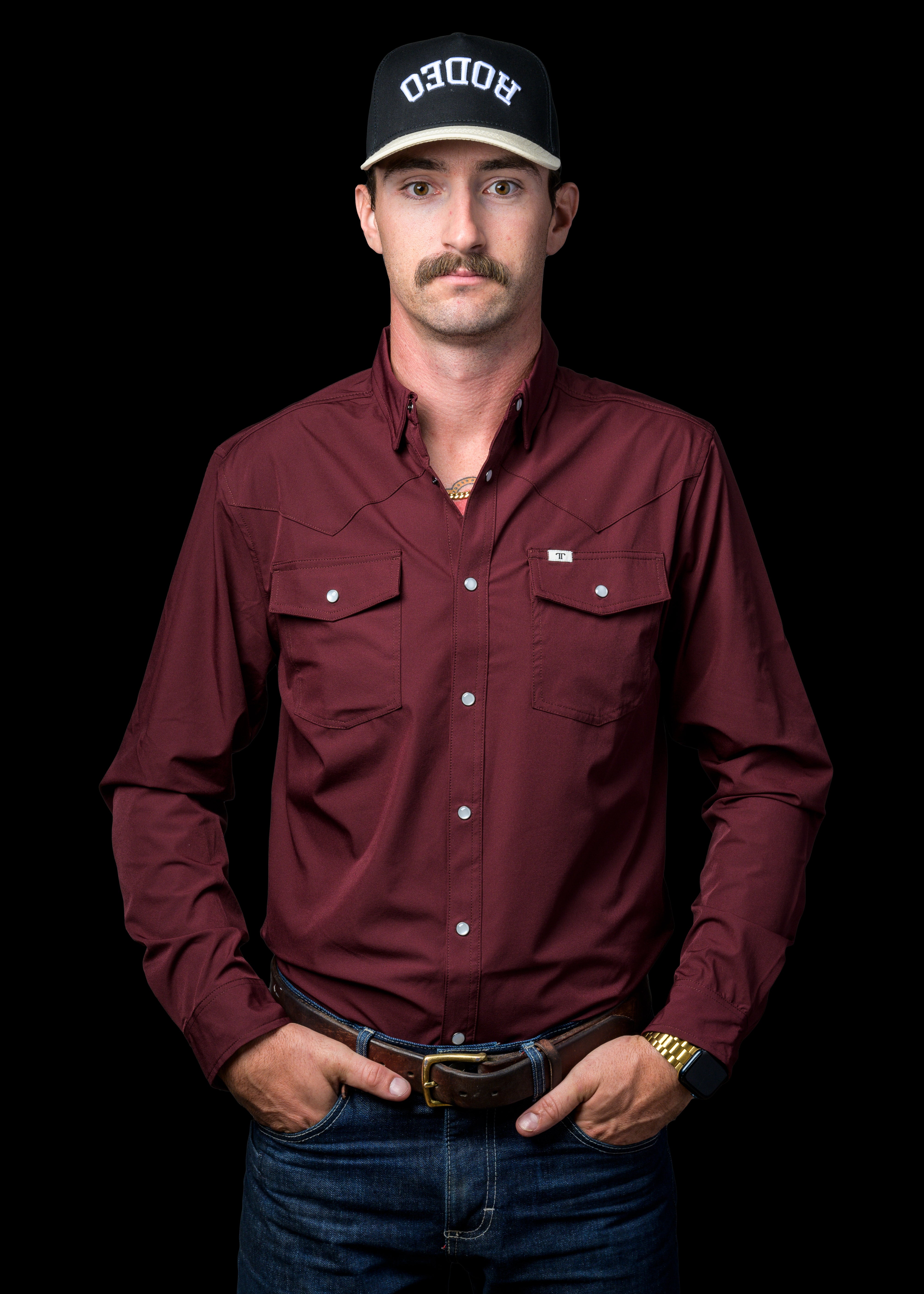 CORE - Men's Maroon Long Sleeve Snap Shirt Ferrell Brand CORE - Men's Maroon Long Sleeve Snap Shirt Ferrell Brand