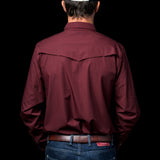 CORE - Men's Maroon Long Sleeve Snap Shirt