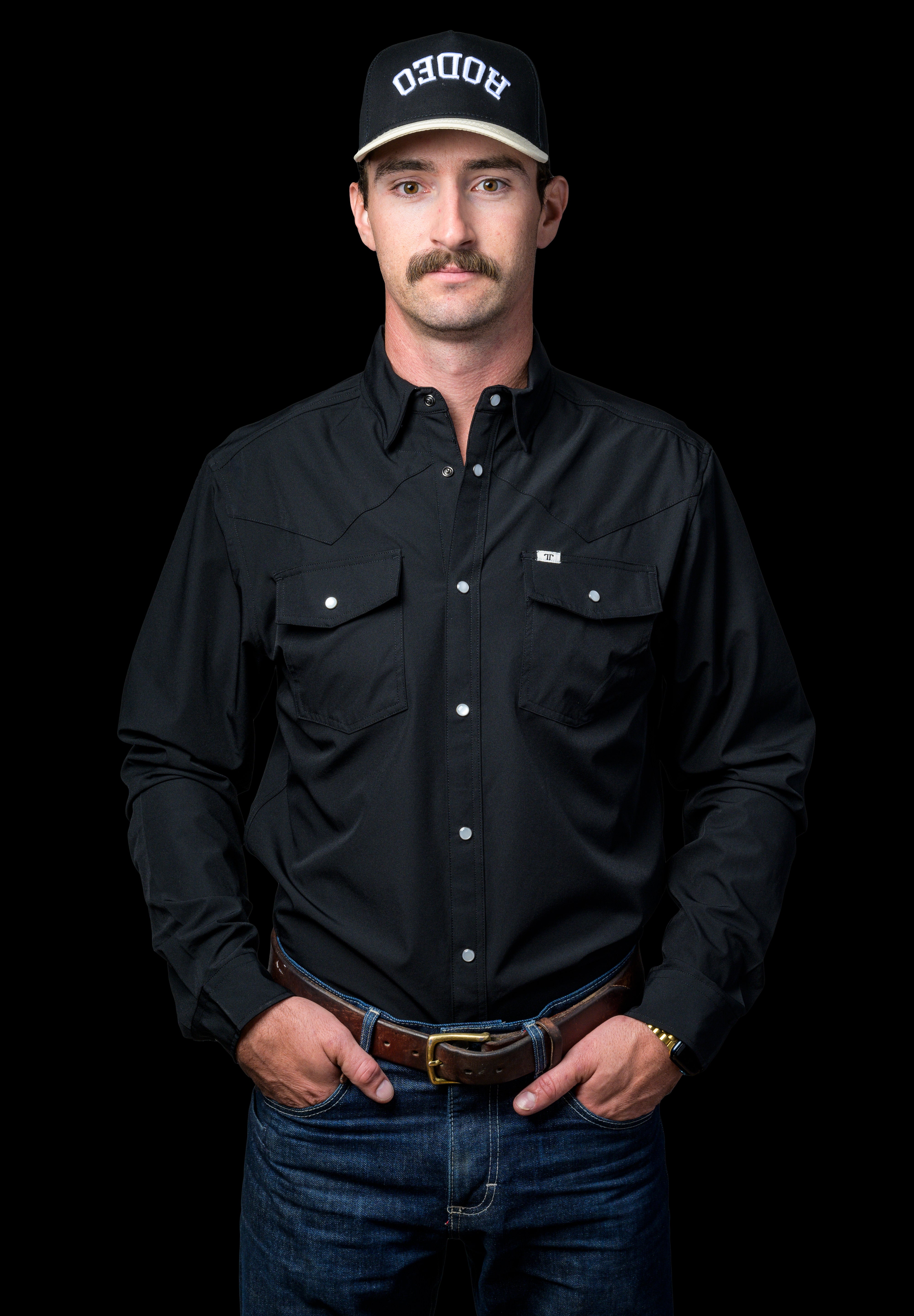 Ferrell Men's Black Core Long Sleeve Snap Shirt Ferrell Men's Black Core Long Sleeve Snap Shirt