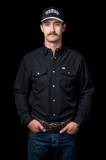CORE - Men's Black Long Sleeve Pearl Snap Shirt