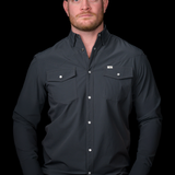 CORE - Men's Grey Long Sleeve Snap Shirt